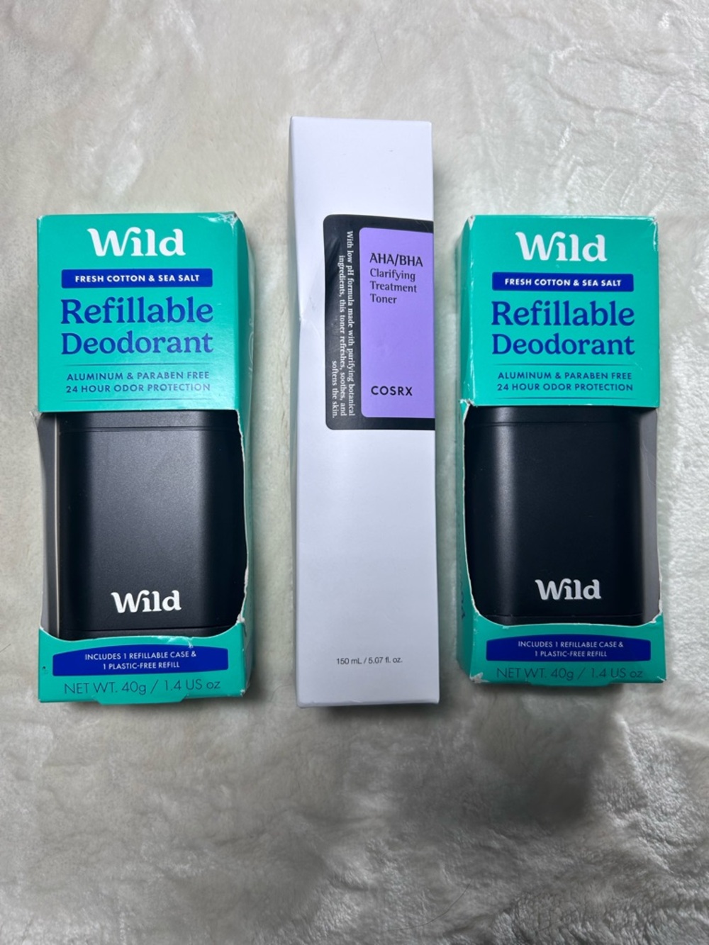 NEW Bundle - 2 Wild Refillable Deodorant kits + COSRX ABA/BHA Clarifying Toner